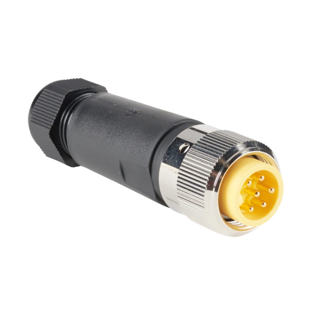 Connector: 7/8in - 16 UN2 thread nut 6-pin male axial, 22-16 AWG
