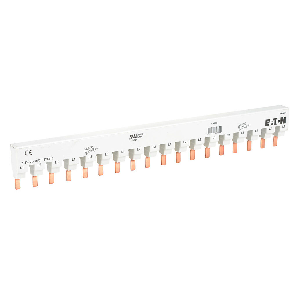Comb Busbar: 80A, 480 VAC (PN# ZSVUL16-3P-3TE18SP) | AutomationDirect