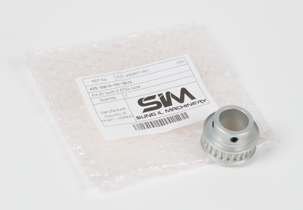 Timing Pulley: 25 tooth, 1.566in pitch diameter (PN# A25-5M10-SS-0875 ...
