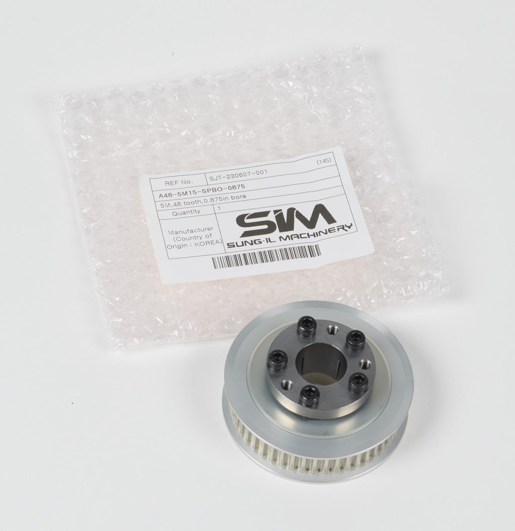 Timing Pulley: 48 tooth, 3.008in pitch diameter (PN# A48-5M15-SPBO-0875 ...