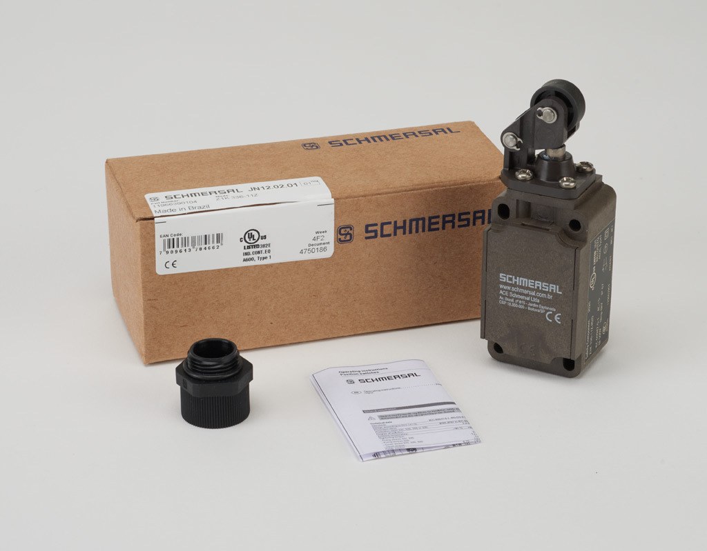 Limit Switch: one-way horizontal lever with plastic roller (PN