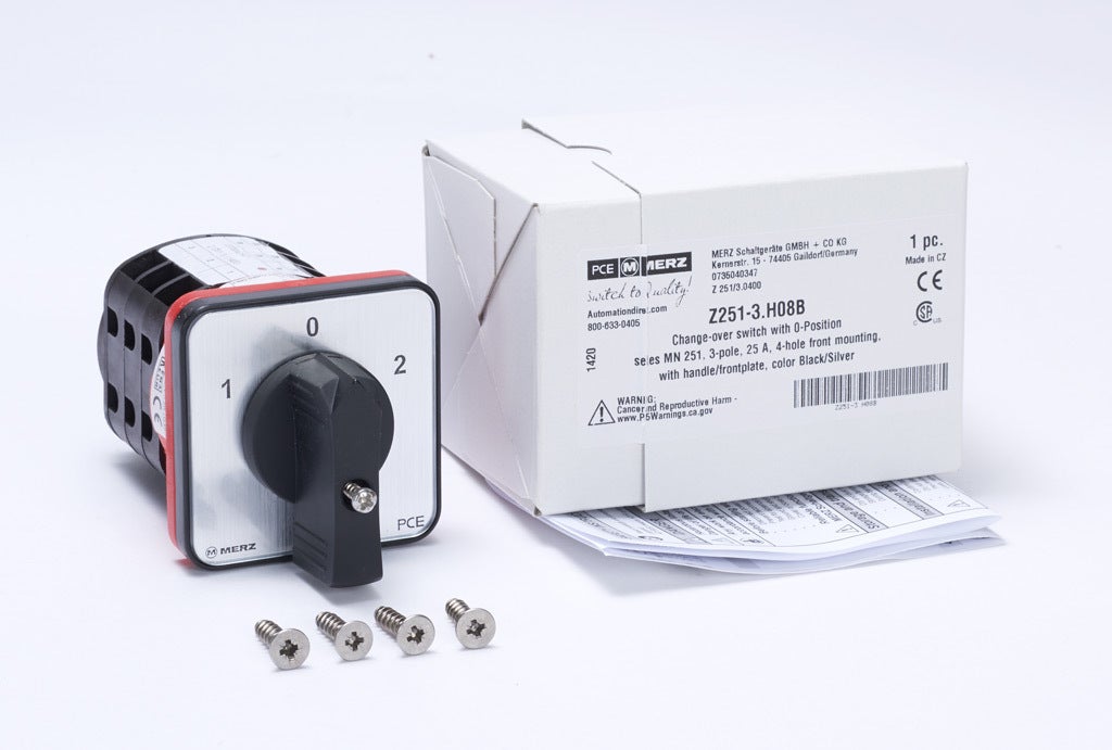 Cam Switch: 3-pole, 25A (PN# Z251-3.H08B) | AutomationDirect