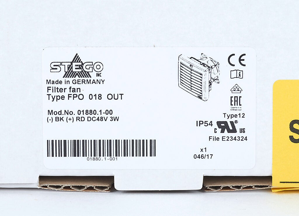 Enclosure Fan Assembly: exhaust, 19 CFM, 48 VDC operating voltage