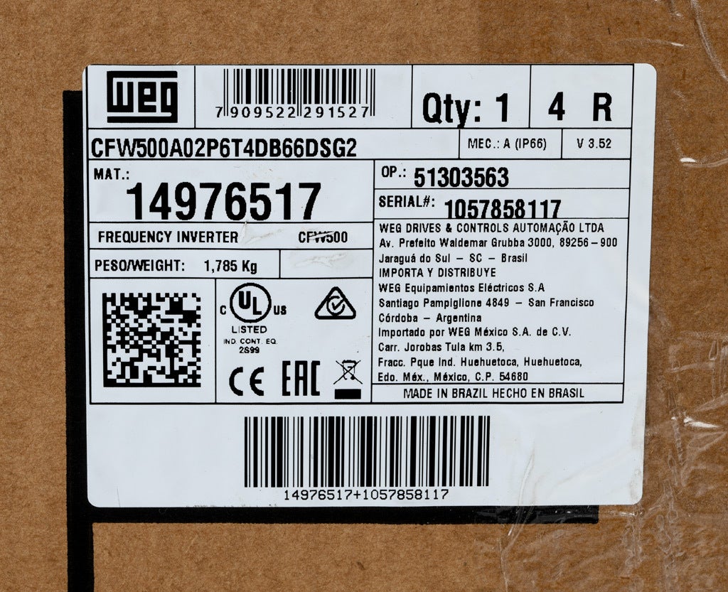 WEG Electric AC High-performance Drive with Disconnect: 460 VAC