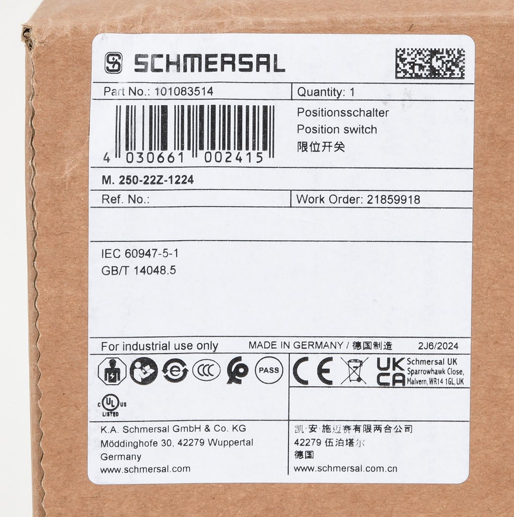 Limit Switch: side rotary lever with metal belt roller (PN# M.250