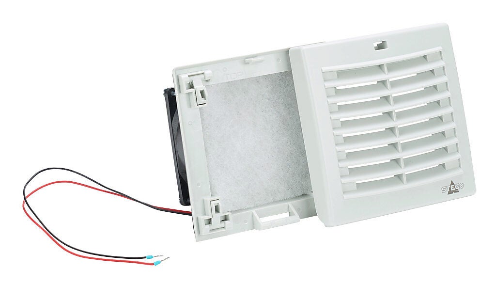 Enclosure Fan Assembly: intake, 13 CFM, 24 VDC operating voltage