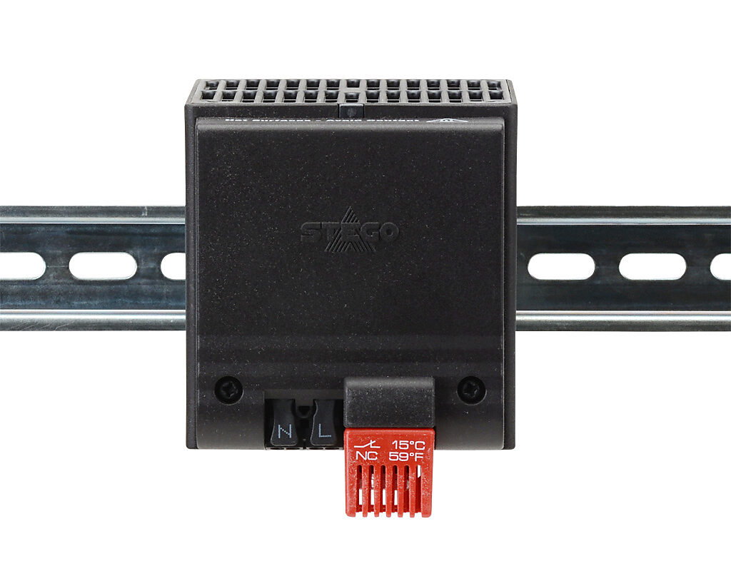 Enclosure Heater: 400W heating capacity, touch-safe PTC resistor