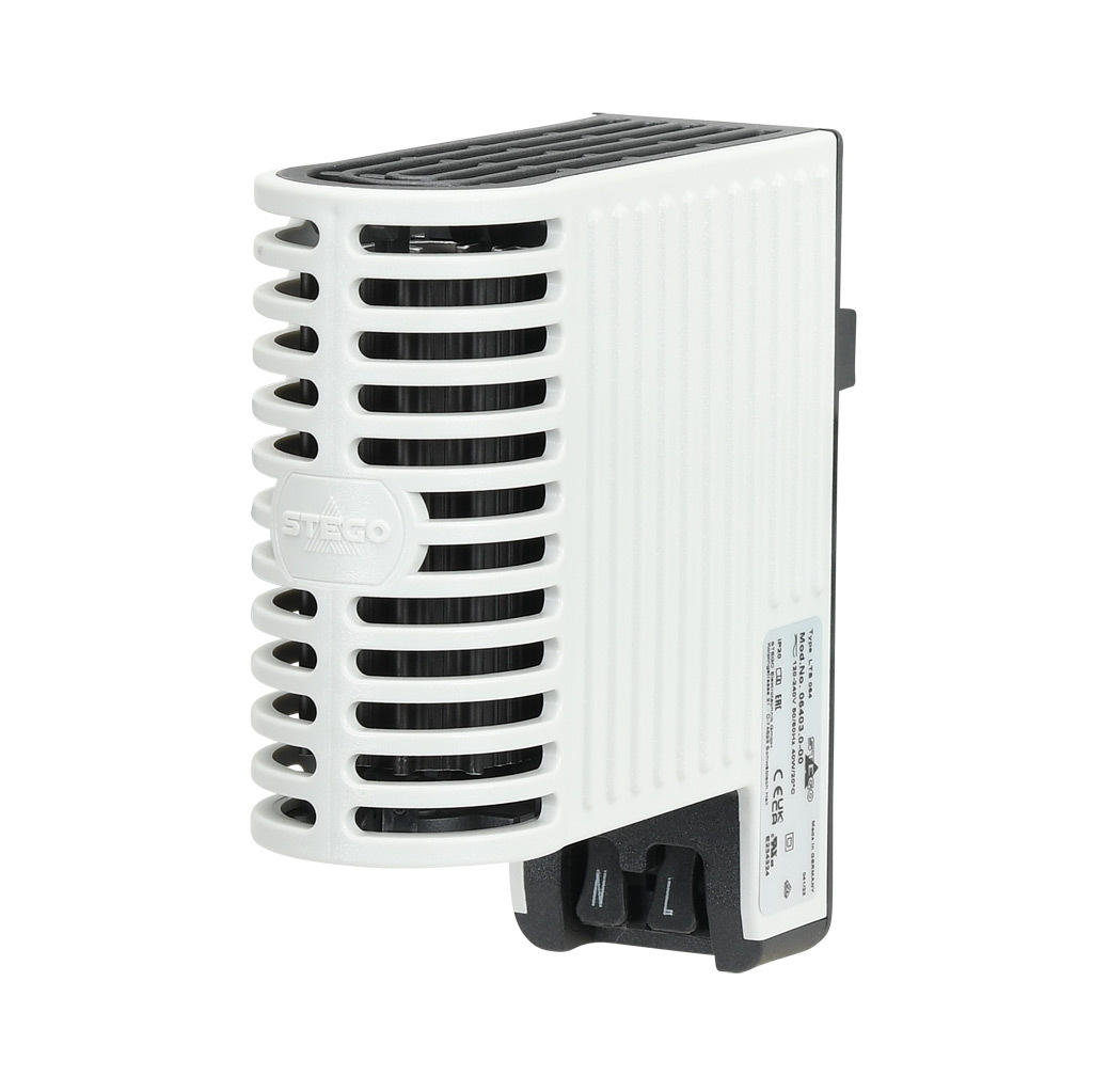 Enclosure Heater: 40W heating capacity, touch-safe PTC resistor