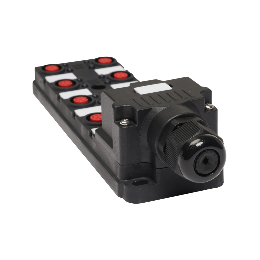 IDEM Z-Range Junction Block: 8 ports, 8-pin M12 sockets (PN
