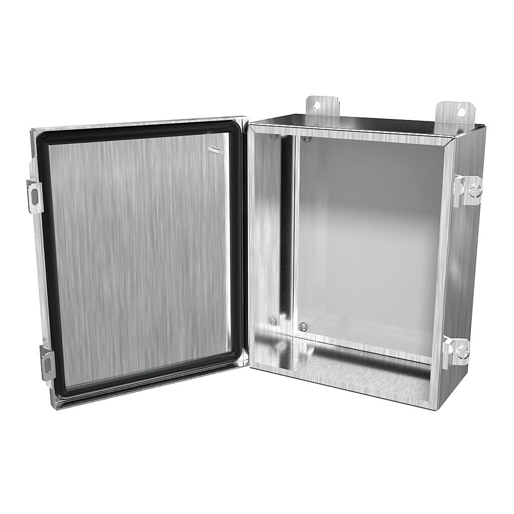 Enclosure: 10 x 8 x 4in, wall mount, 304 stainless steel (PN