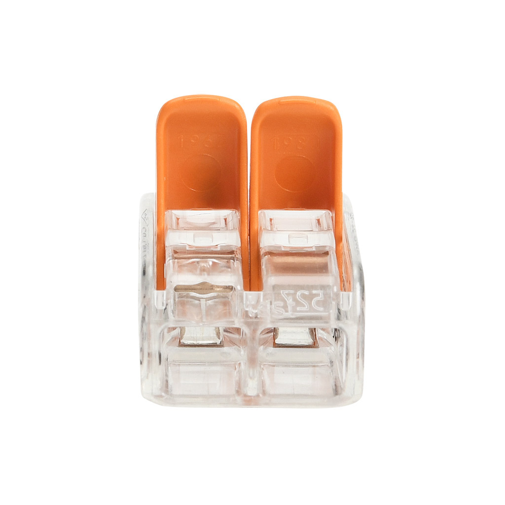 Splicing Connector: 100/pk, lever, 2 openings, 24-12 AWG solid (PN