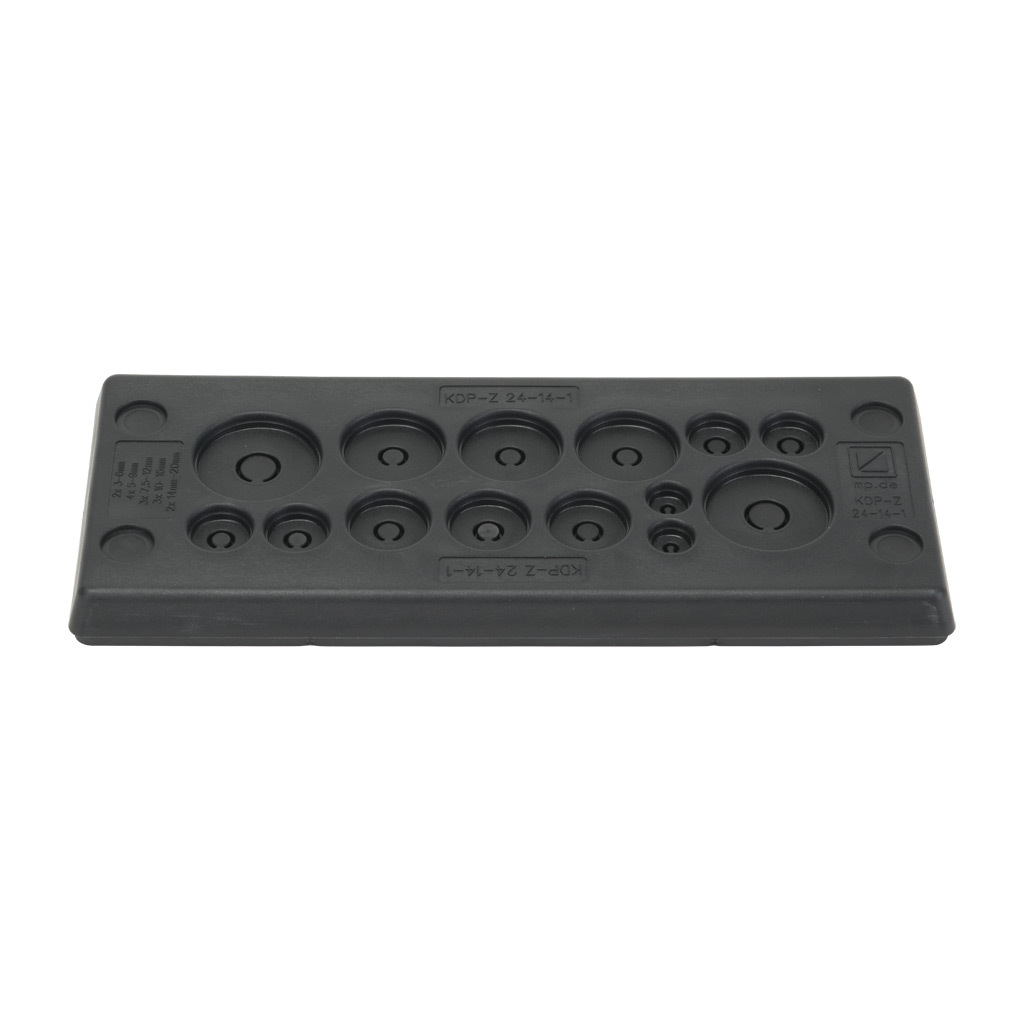 Cable Entry System Frame: black, (2) 3-6mm, (4) 5-9mm, (3) 7.5