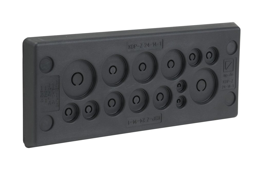 Cable Entry System Frame: black, (2) 3-6mm, (4) 5-9mm, (3) 7.5