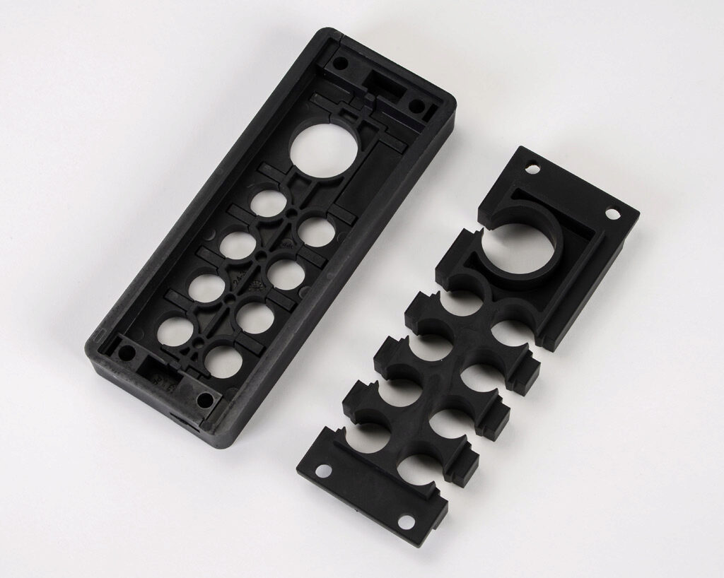 Cable Entry System Frame: black, (8) small and (1) medium opening