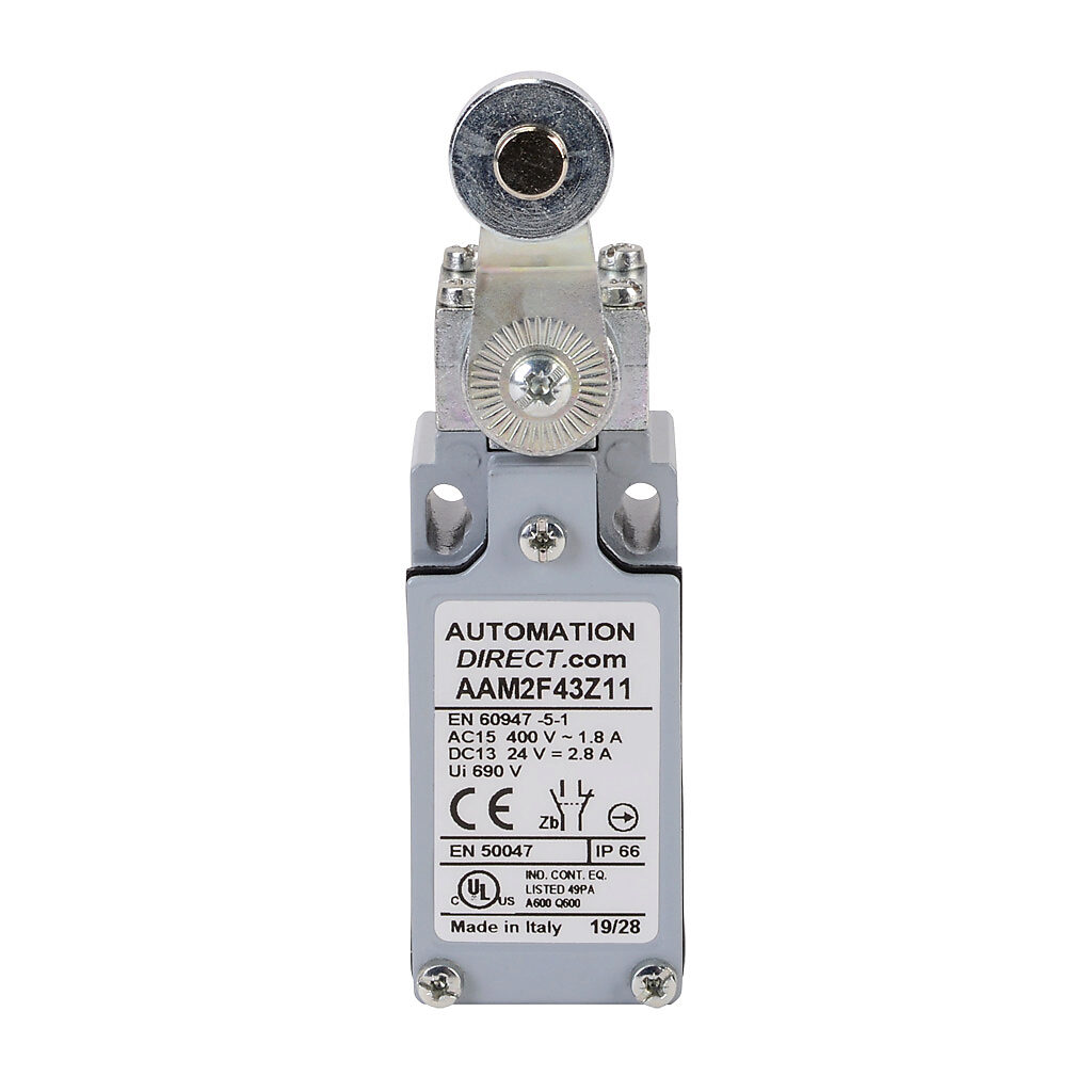 Limit Switch: side rotary lever with 18mm metal roller (PN