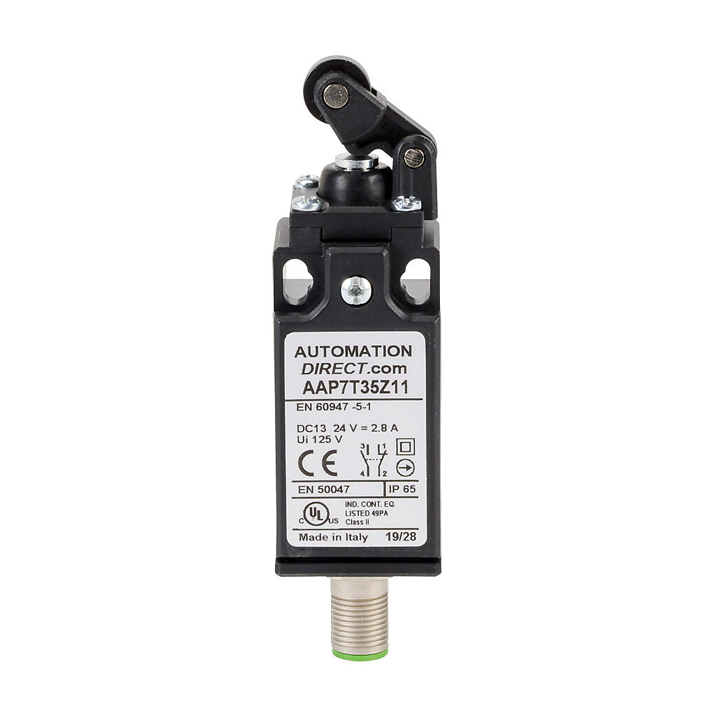 Limit Switch: one-way horizontal lever with polyamide roller (PN