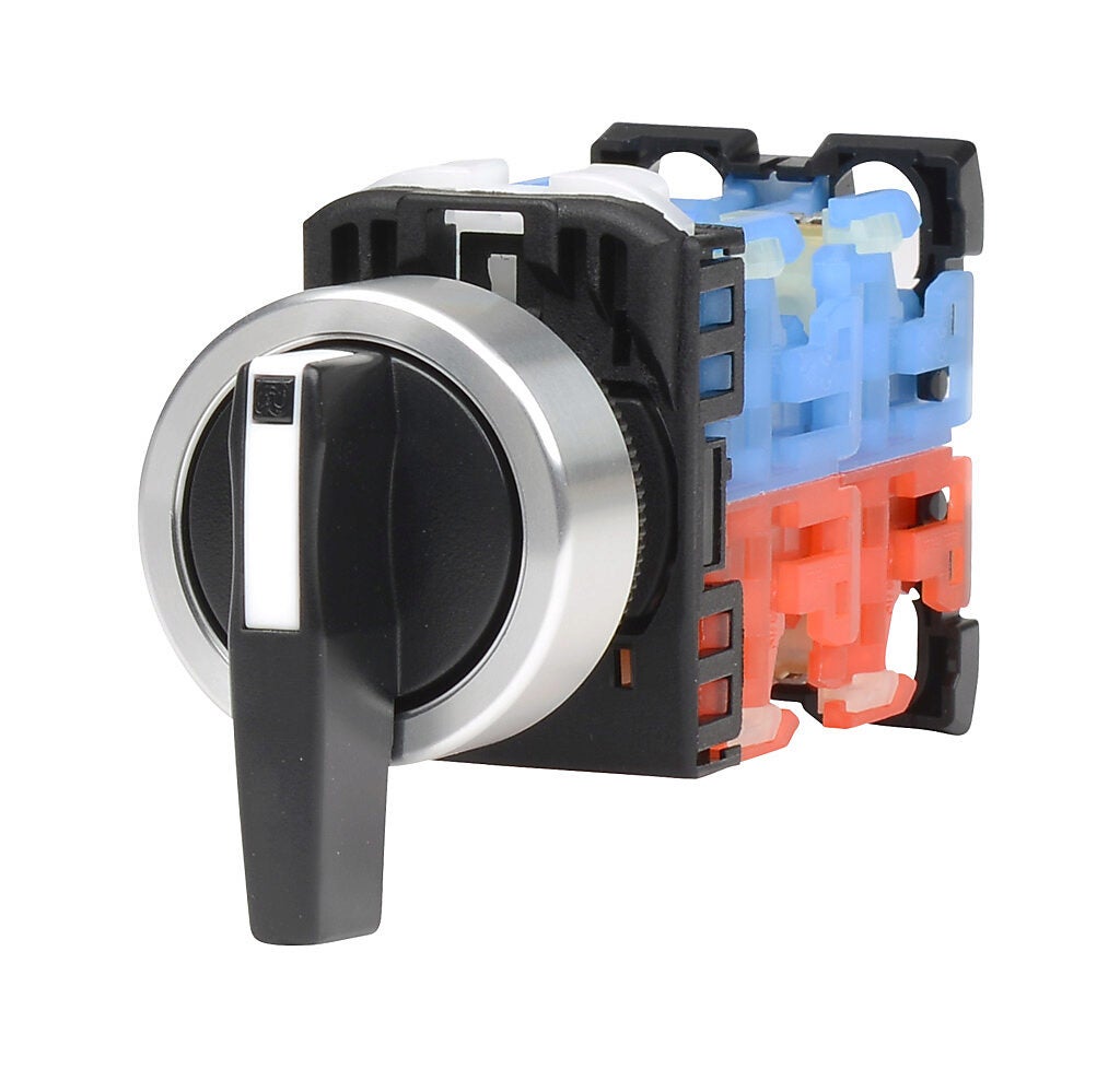Selector Switch: maintained, 22mm, 3-pos, lever operator (PN