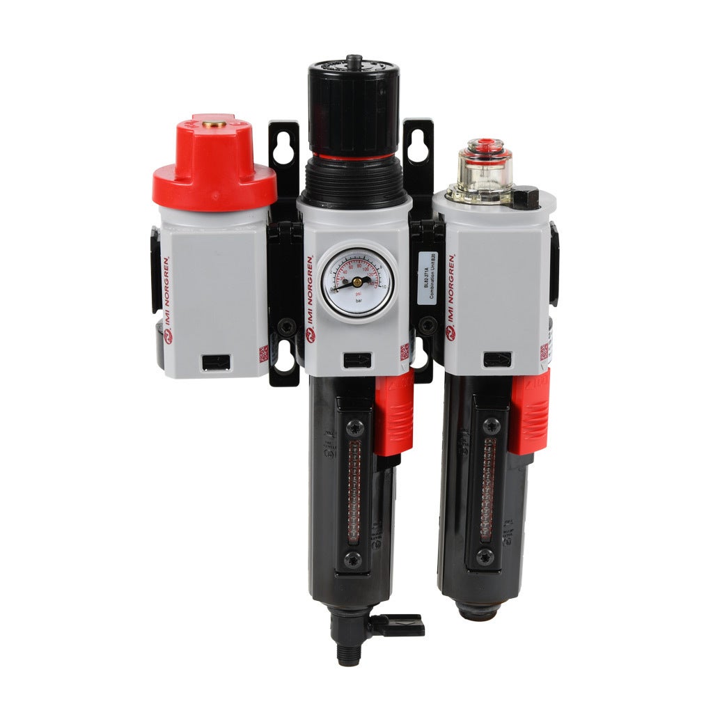 Combination Filter-regulator-lubricator: 4-145 psi range, manual
