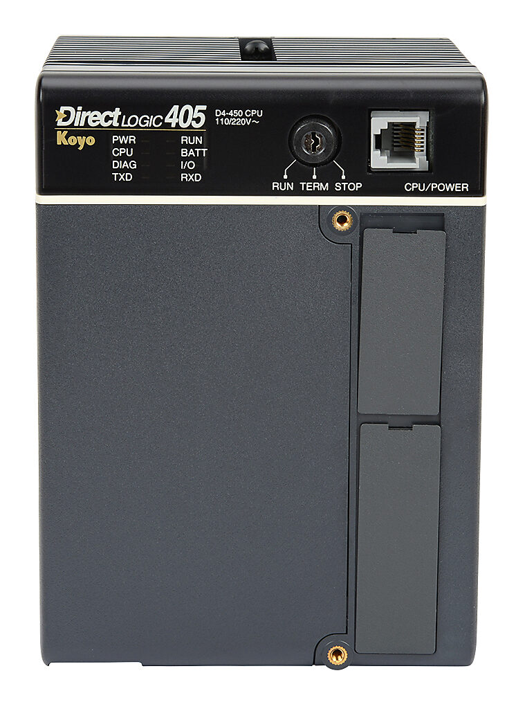 DL405 CPU: 7.5k words ladder memory, serial ports, (programmable