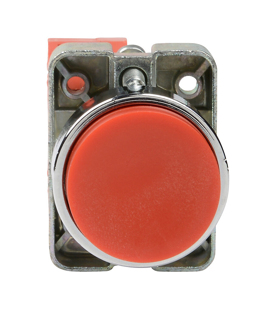 22mm Pushbutton: momentary, red, IP65 (PN# GCX1111) | AutomationDirect
