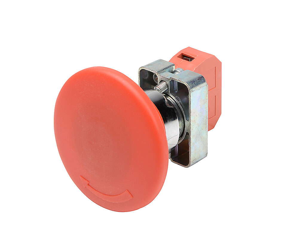 22mm Emergency Stop Pushbutton: twist-to-release, red, IP65 (PN