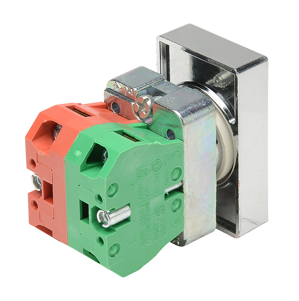 ハグモッチ 22mm Pushbutton: momentary, red/green, IP65 (PN# GCX1152