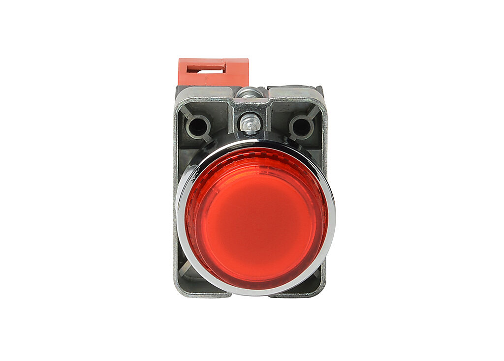22mm Pushbutton: momentary, red, IP65 (PN# GCX1211-24L