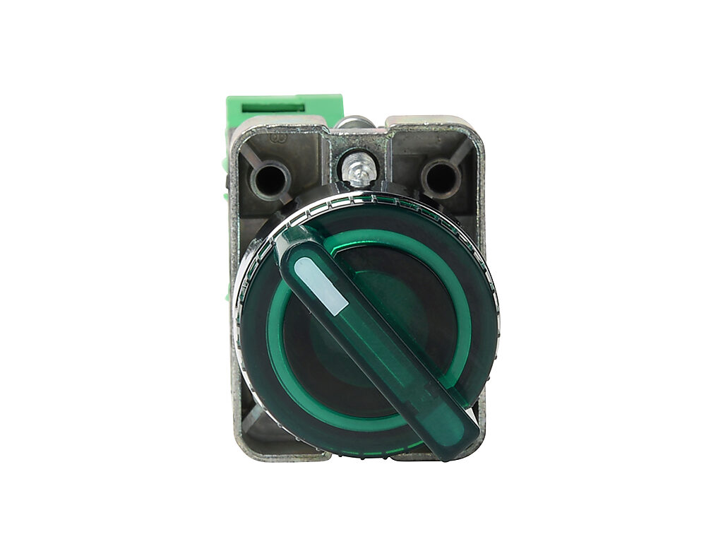 Selector Switch: spring return from right, 22mm, 2-pos, knob