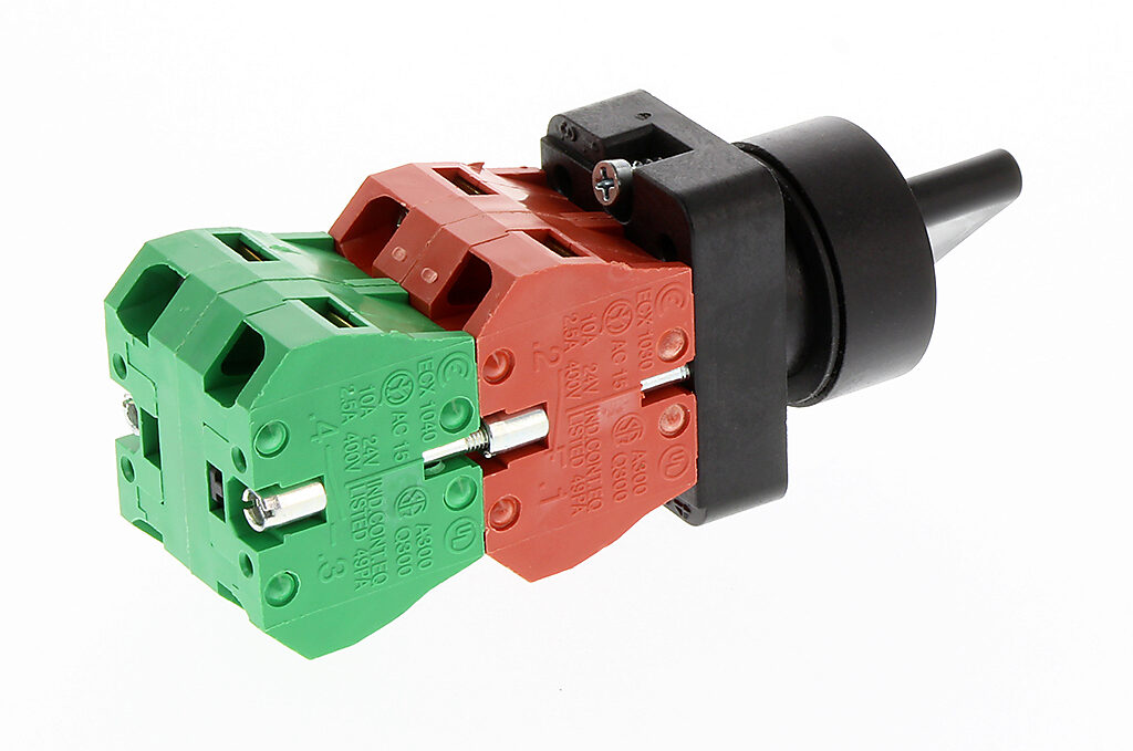 Selector Switch: maintained, 22mm, 3-pos, knob operator (PN