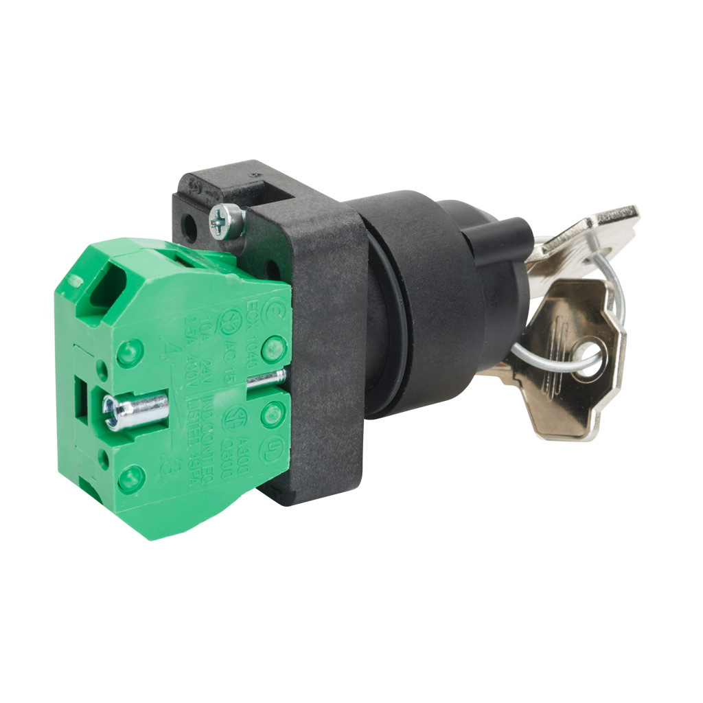 Selector Switch: maintained, 22mm, 2-pos, key operator (PN