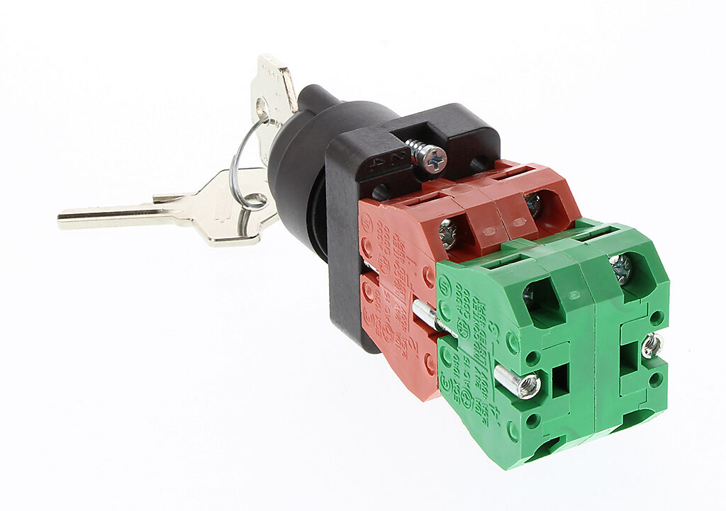 Selector Switch: maintained, 22mm, 3-pos, key operator (PN