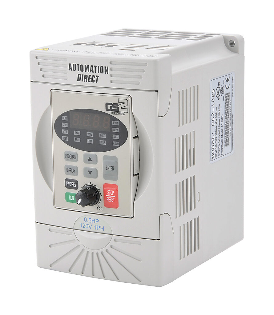 AC Micro Drive: 1/2hp with 1-phase input, (VFD) (PN# GS2-10P5) |  AutomationDirect