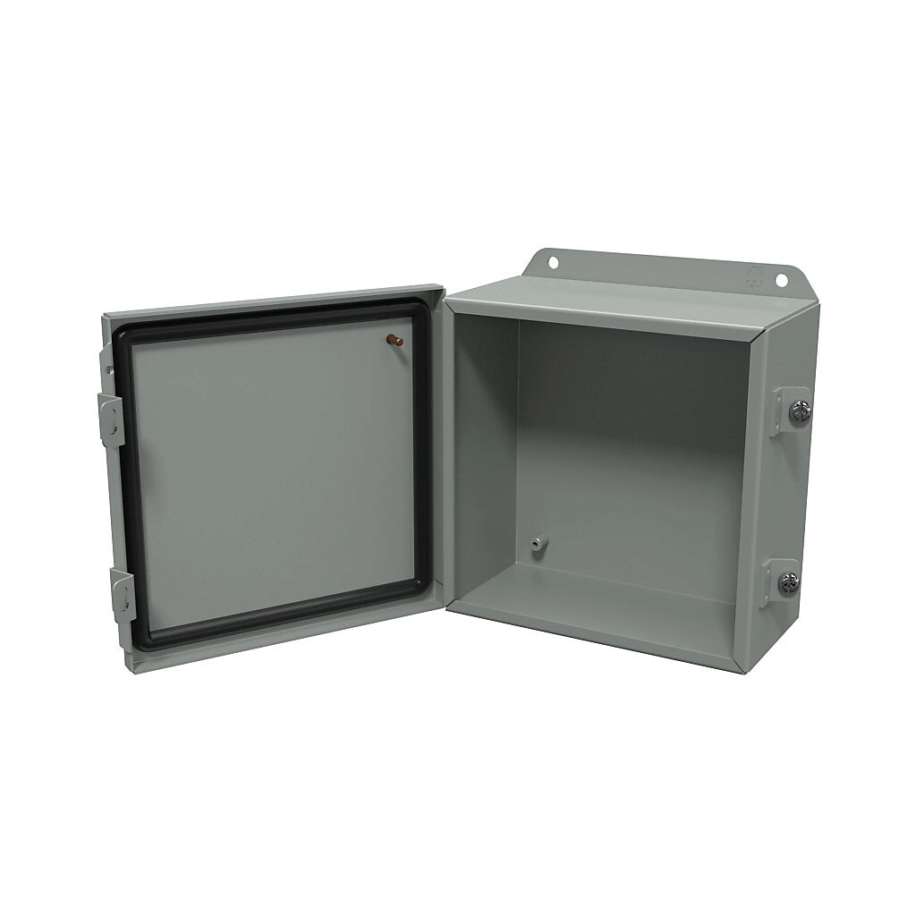 Enclosure: 8 x 8 x 4in, wall mount, carbon steel (PN# HJ884HLP