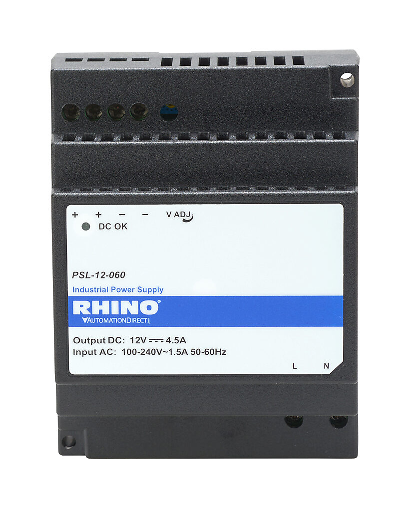 Power Supply: switching, Output: 12 VDC @ 4.5A/54W (adjustable
