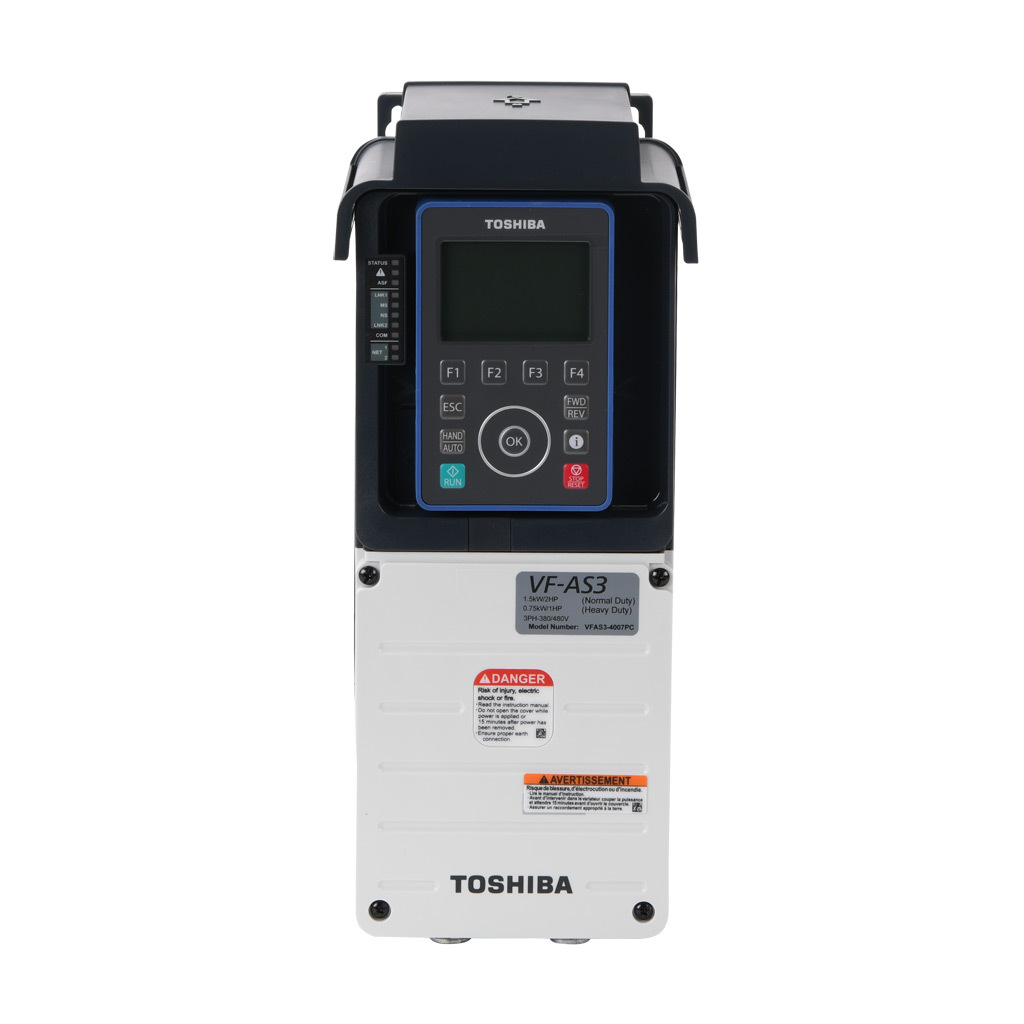 Toshiba AC High-performance Drive: 460 VAC, 1hp with 3-phase input