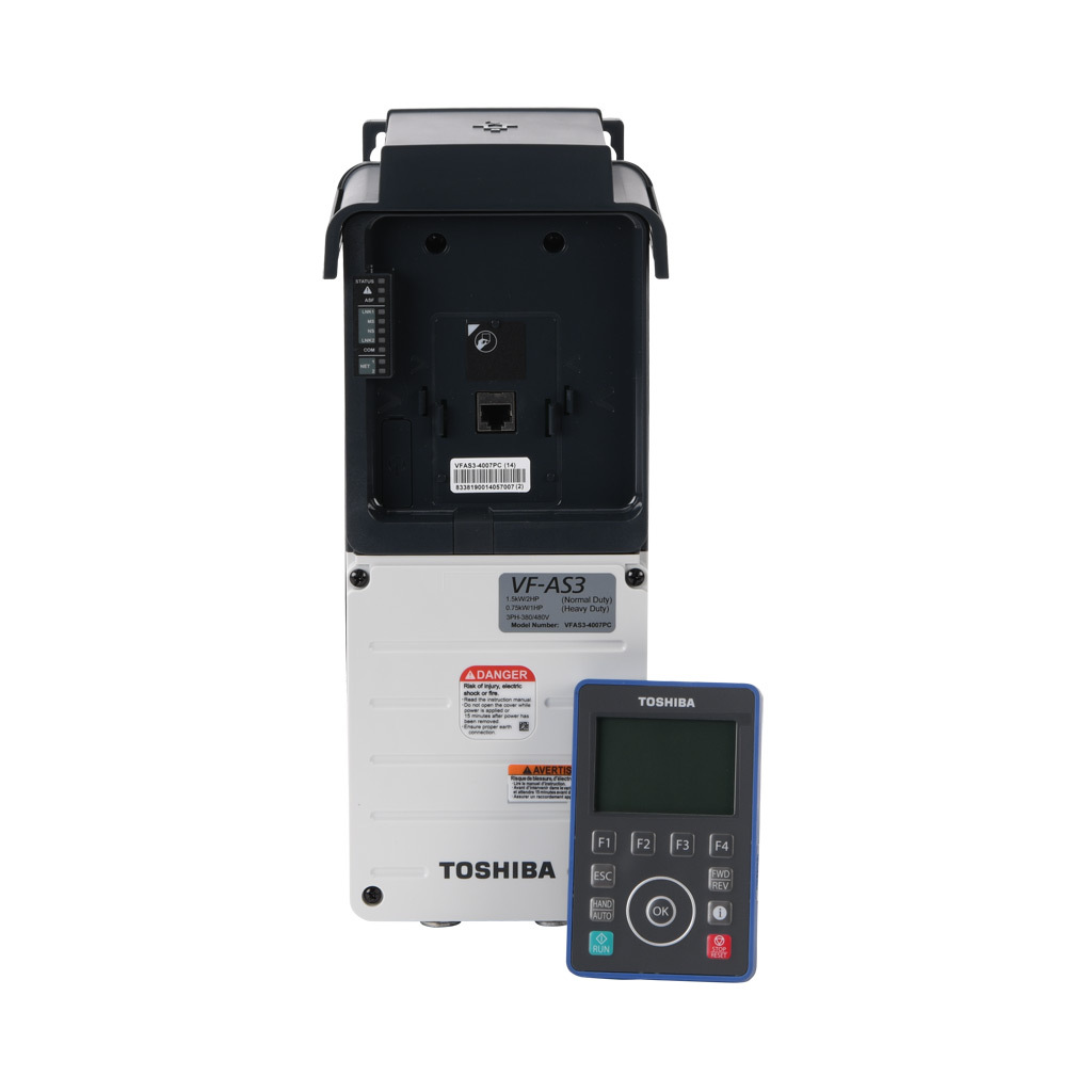 Toshiba AC High-performance Drive: 460 VAC, 1hp with 3-phase input