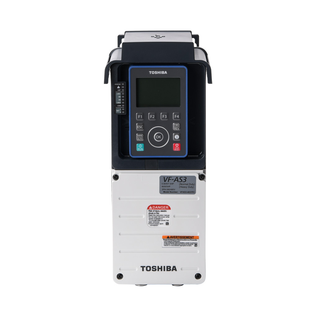 Toshiba AC High-performance Drive: 460 VAC, 5hp with 3-phase input