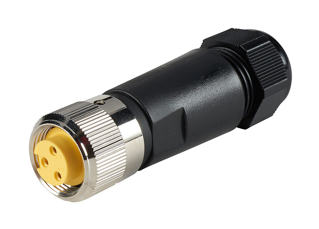 Connector: 7/8in - 16 UN2 thread nut 3-pin female axial, 22-14 AWG