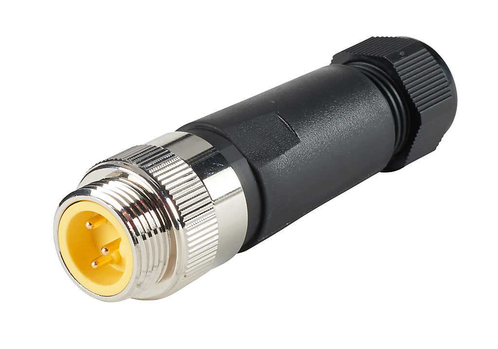 Connector: 7/8in - 16 UN2 thread barrel 3-pin male axial, 22-14