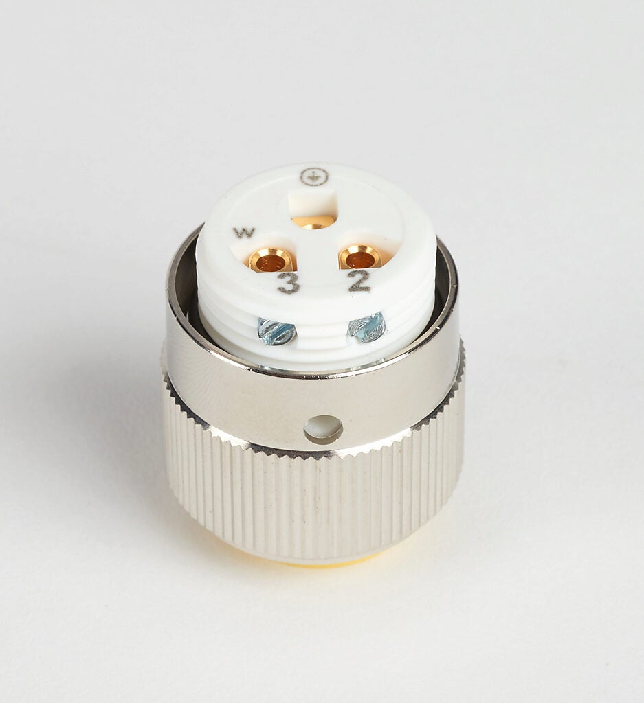 Connector: 7/8in - 16 UN2 thread barrel 3-pin male axial, 22-14