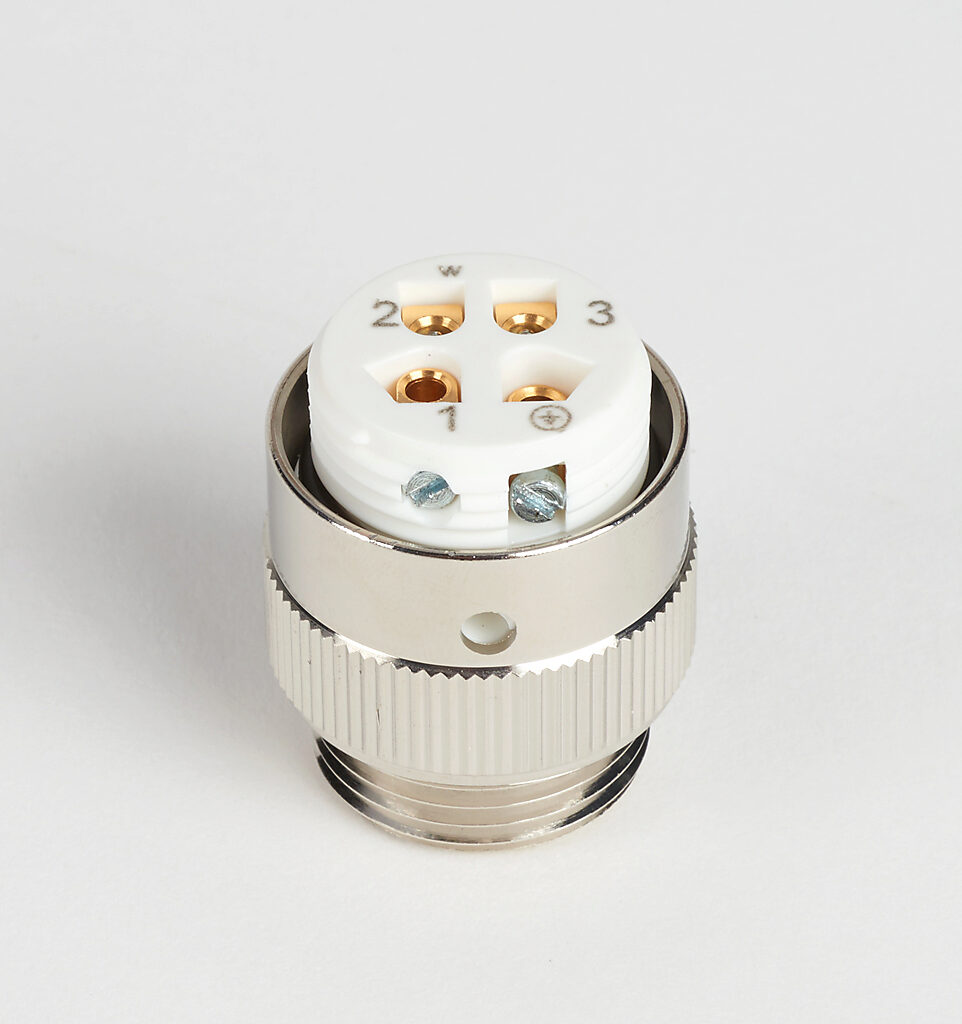 Connector: 7/8in - 16 UN2 thread nut 4-pin female axial, 22-14 AWG