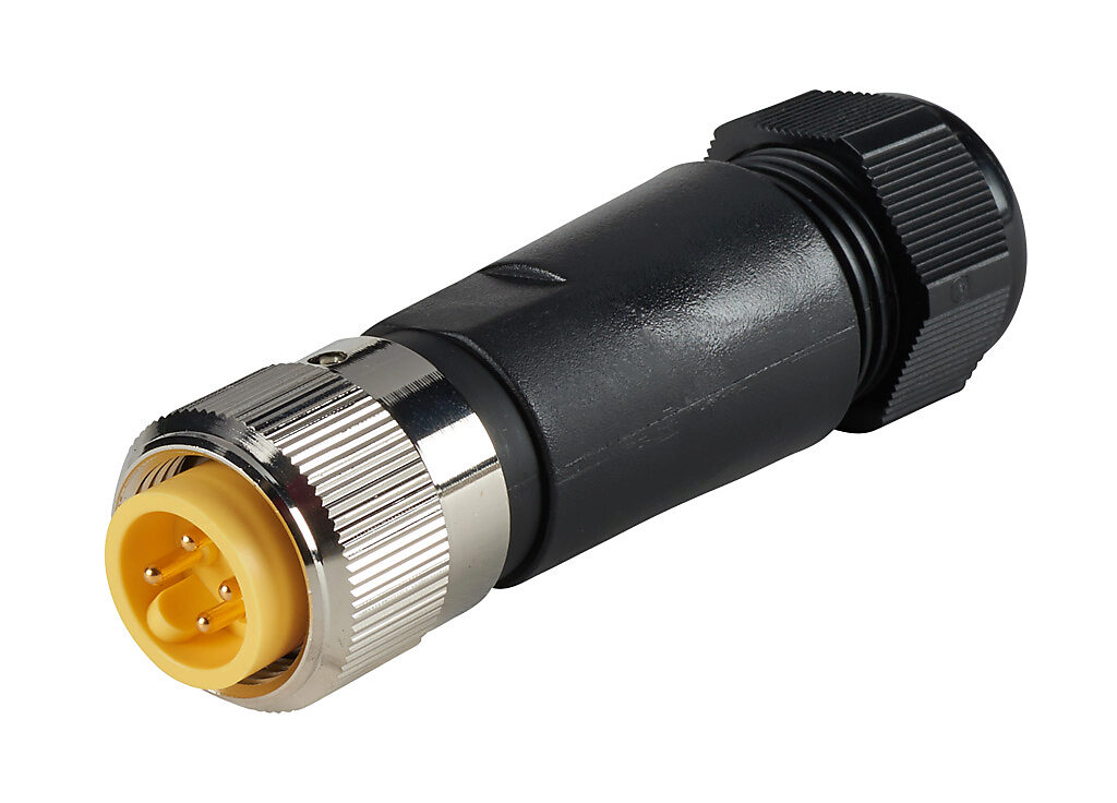 Connector: 7/8in - 16 UN2 thread nut 4-pin male axial, 22-14 AWG
