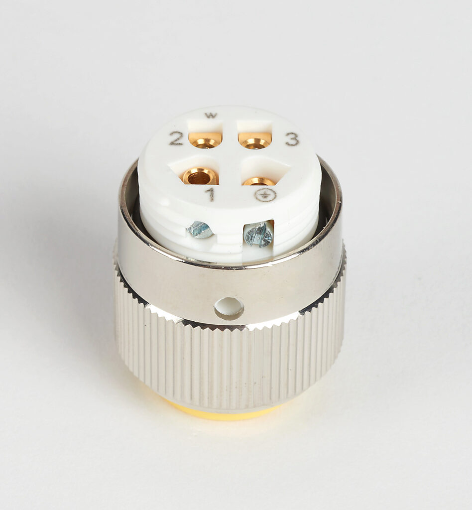 Connector: 7/8in - 16 UN2 thread nut 4-pin male axial, 22-14 AWG