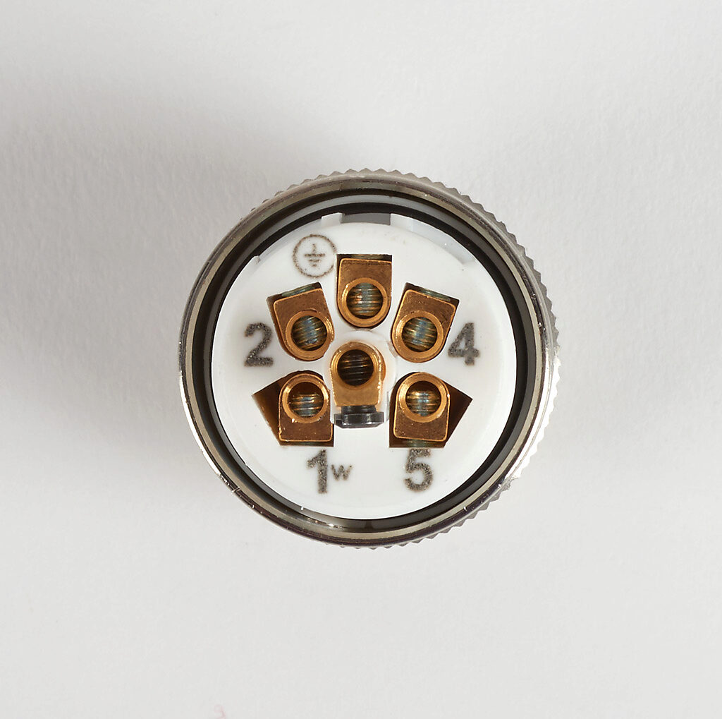 Connector: 7/8in - 16 UN2 thread barrel 6-pin male axial, 22-16