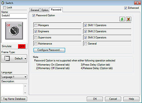 C-more password protection