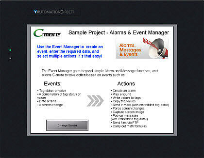 Alarms and events sample project