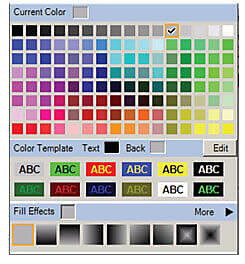 color and symbol pallet